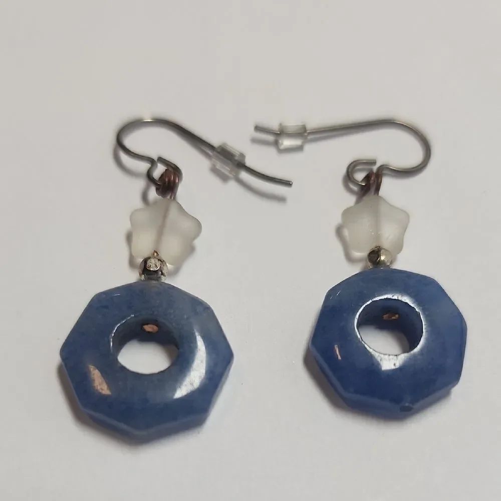Semi Precious Stone Dangle Earrings